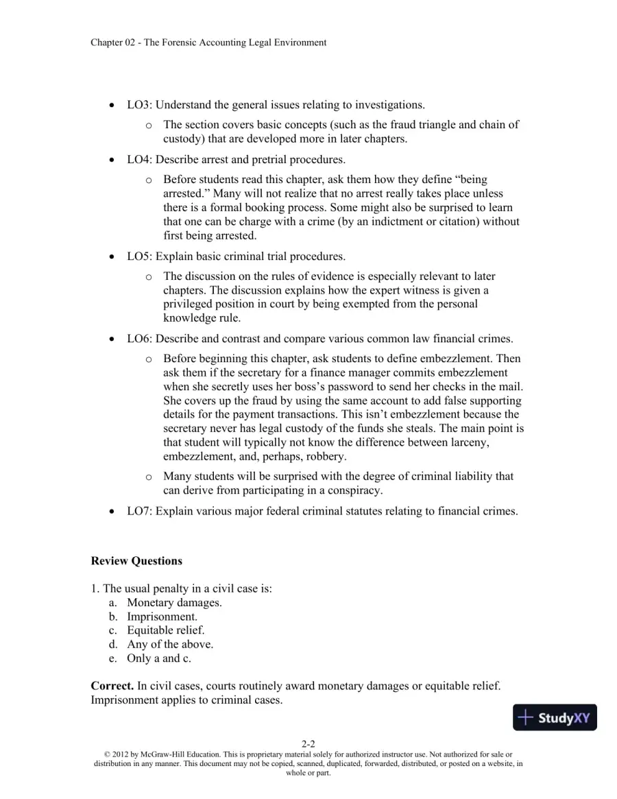 Solution Manual For Forensic Accounting and Fraud Examination, 2nd Edition, page 10
