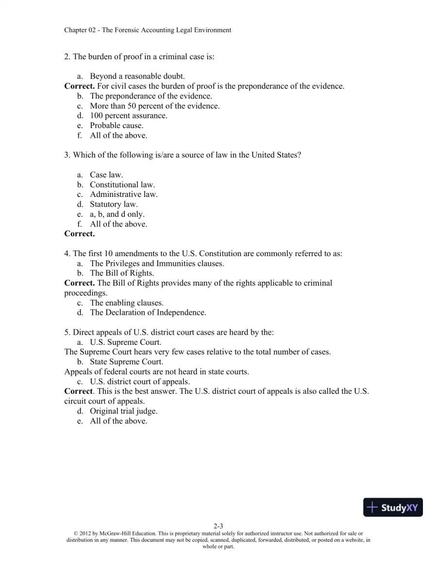 Solution Manual For Forensic Accounting and Fraud Examination, 2nd Edition, page 11