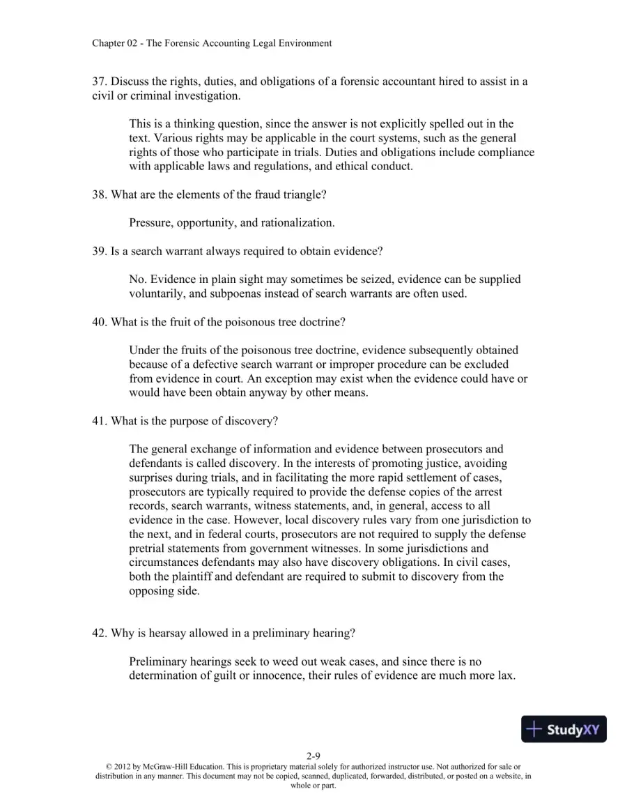 Solution Manual For Forensic Accounting and Fraud Examination, 2nd Edition, page 17