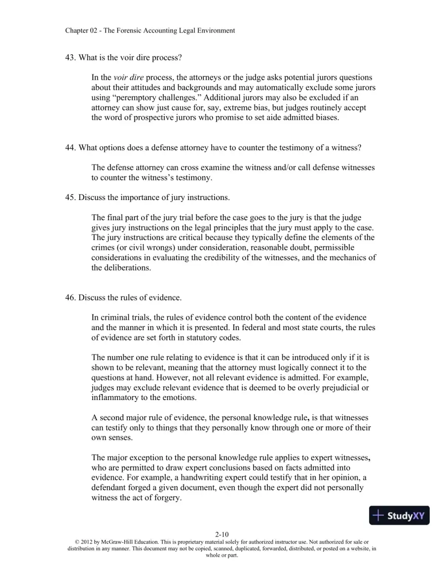 Solution Manual For Forensic Accounting and Fraud Examination, 2nd Edition, page 18