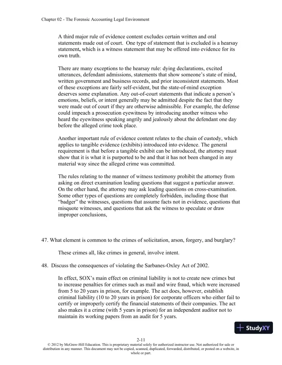 Solution Manual For Forensic Accounting and Fraud Examination, 2nd Edition, page 19
