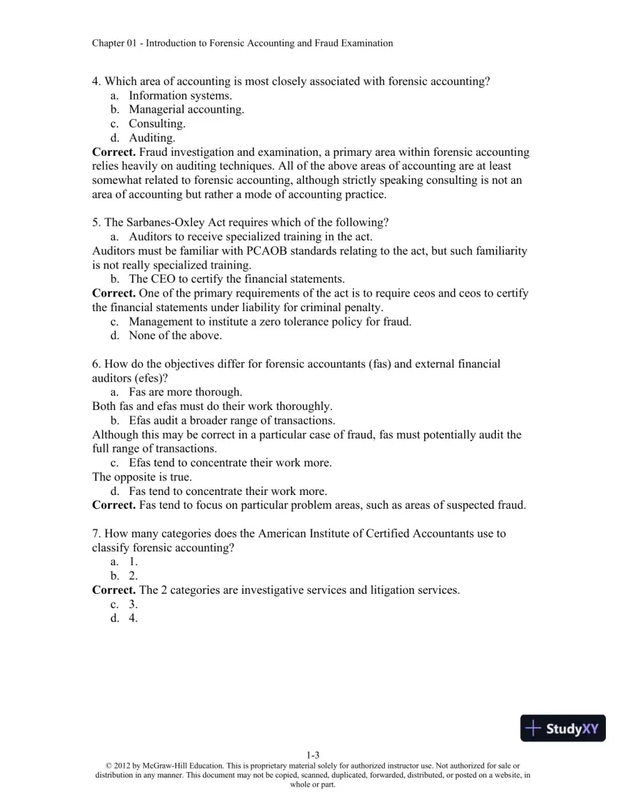 Solution Manual For Forensic Accounting and Fraud Examination, 2nd Edition, page 4