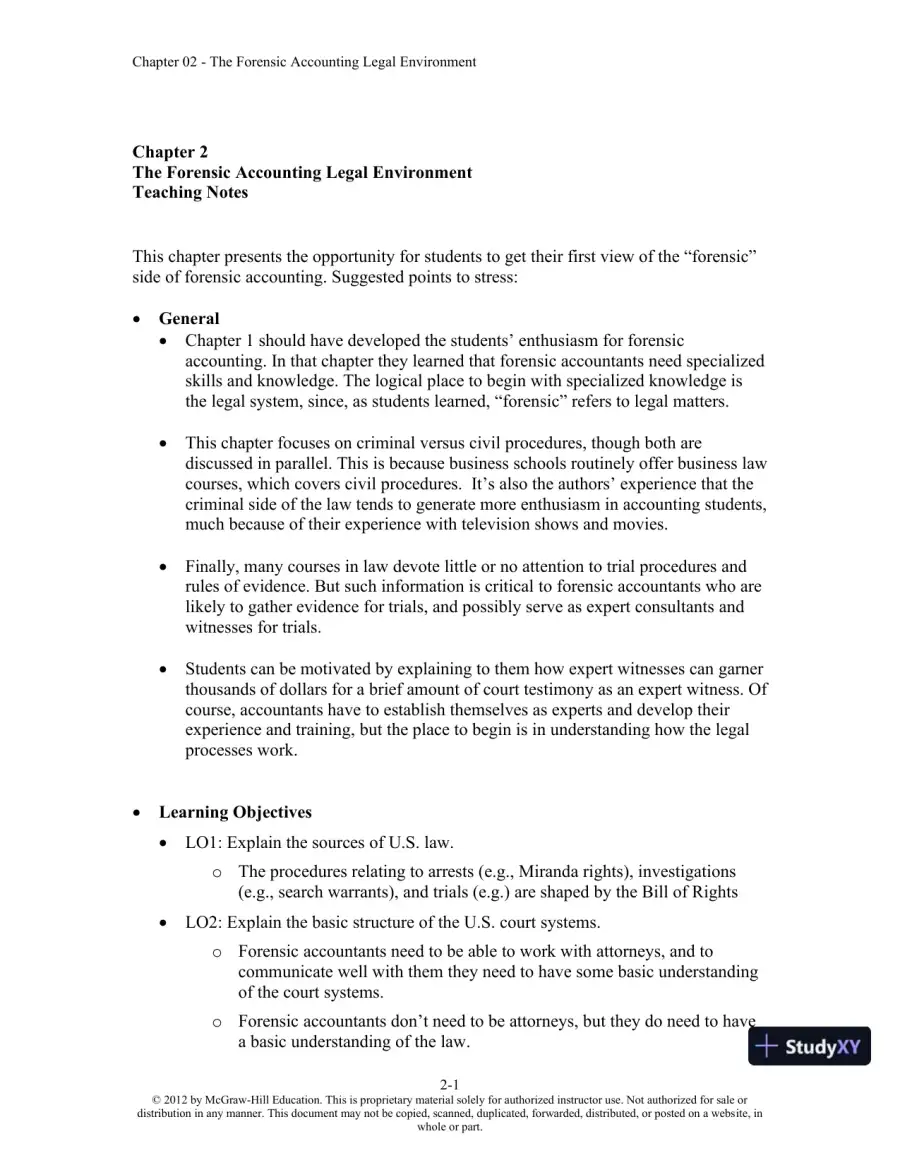 Solution Manual For Forensic Accounting and Fraud Examination, 2nd Edition, page 9