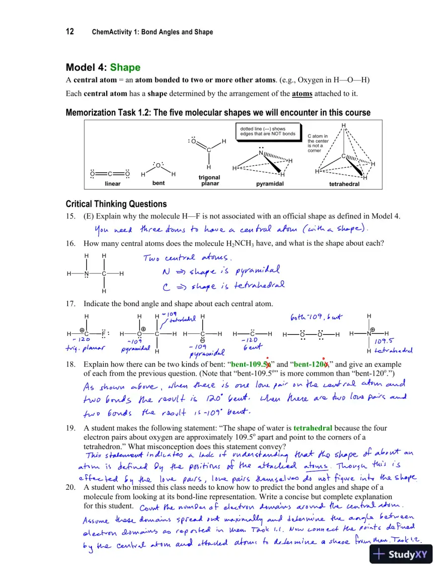 Solution Manual For Organic Chemistry: A Guided Inquiry, 2nd Edition, page 6