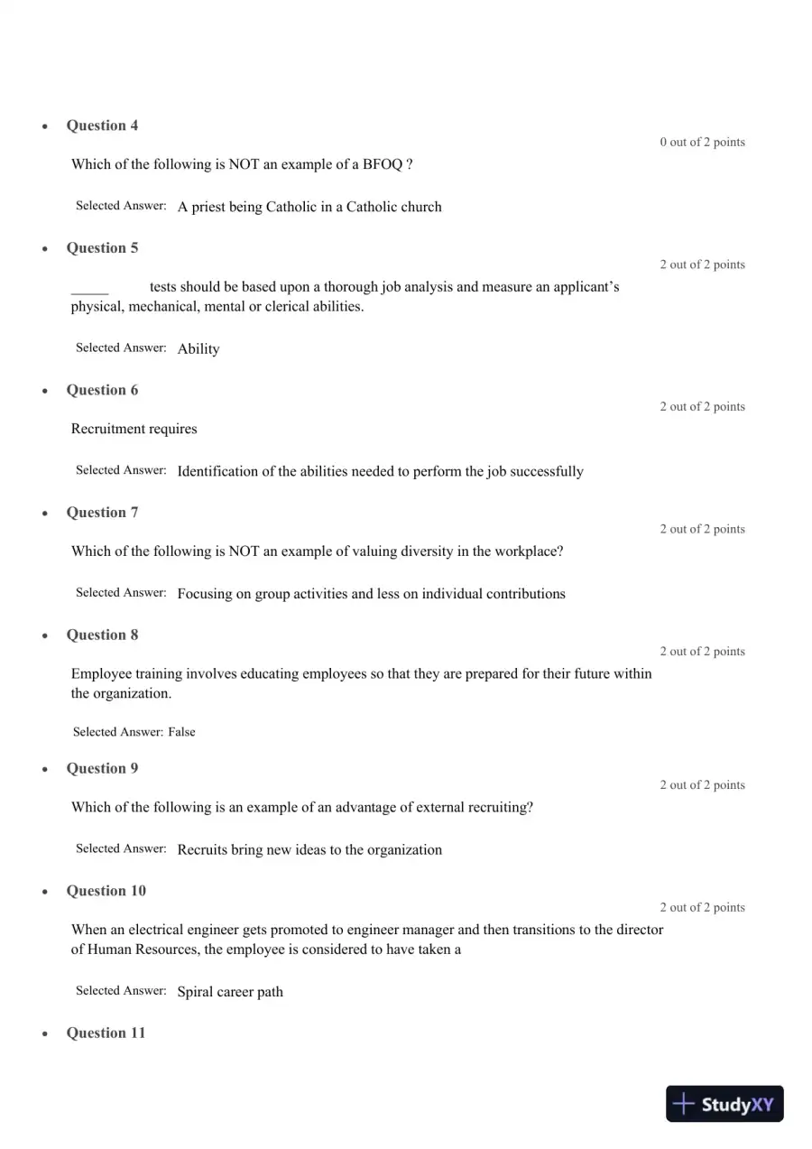 Liberty University BUSI 310 Test Exam 4 Complete Solutions Correct Answers Key, page 4