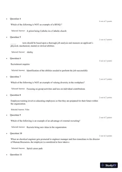 Liberty University BUSI 310 Test Exam 4 Complete Solutions Correct Answers Key - Page 4 preview image