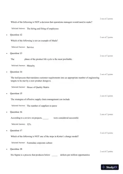 Liberty University BUSI 310 Test Exam 4 Complete Solutions Correct Answers Key - Page 5 preview image