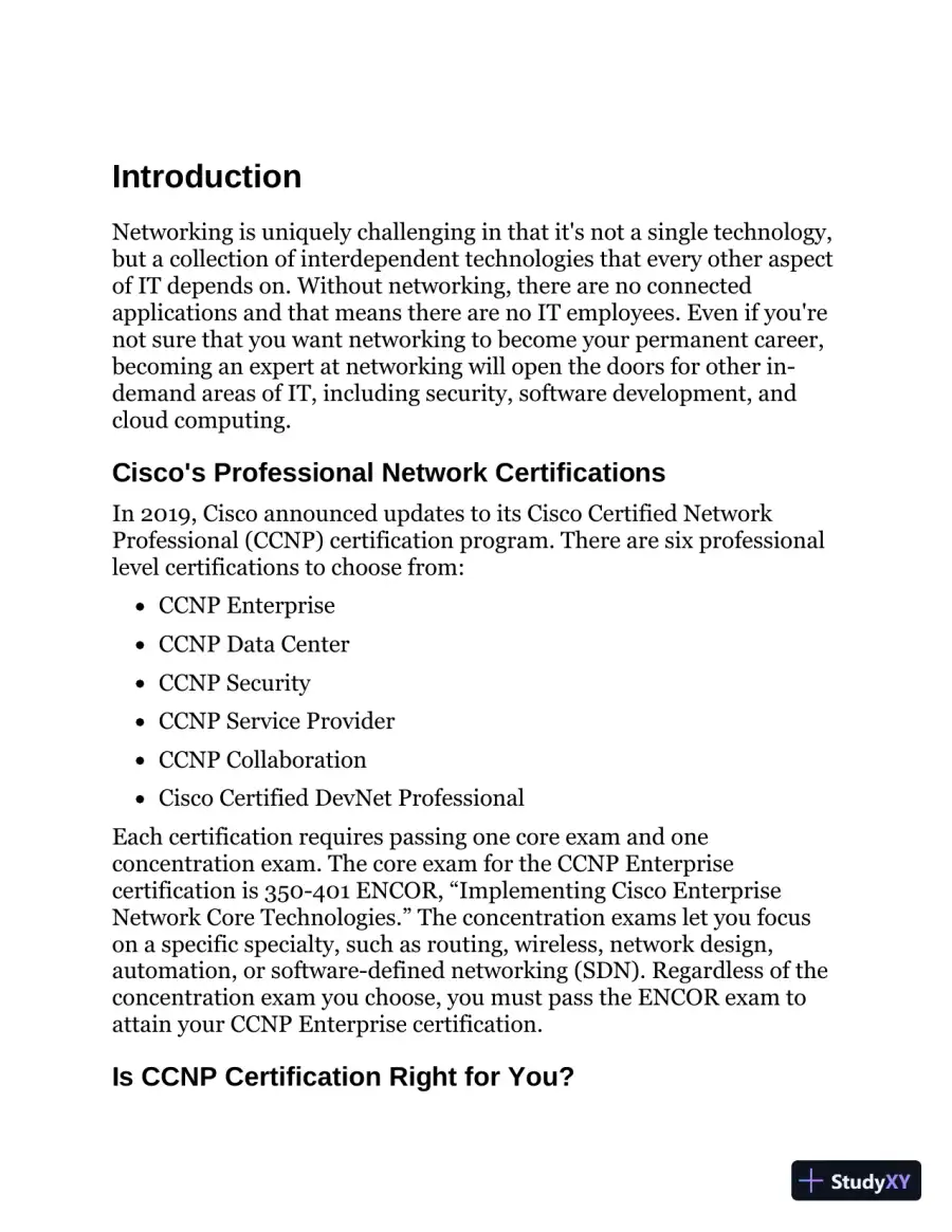 CCNP Enterprise Certification Study Guide (2020), page 19