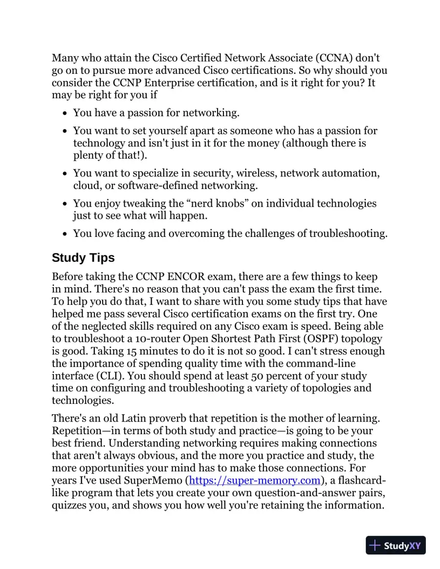 CCNP Enterprise Certification Study Guide (2020), page 20