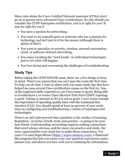 CCNP Enterprise Certification Study Guide (2020) - Page 20 preview image