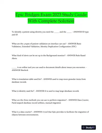 2023 Epic Bridges Computer Science Study Guide Practice Exam With Answers (46 Solved Questions) - Page 1 preview image