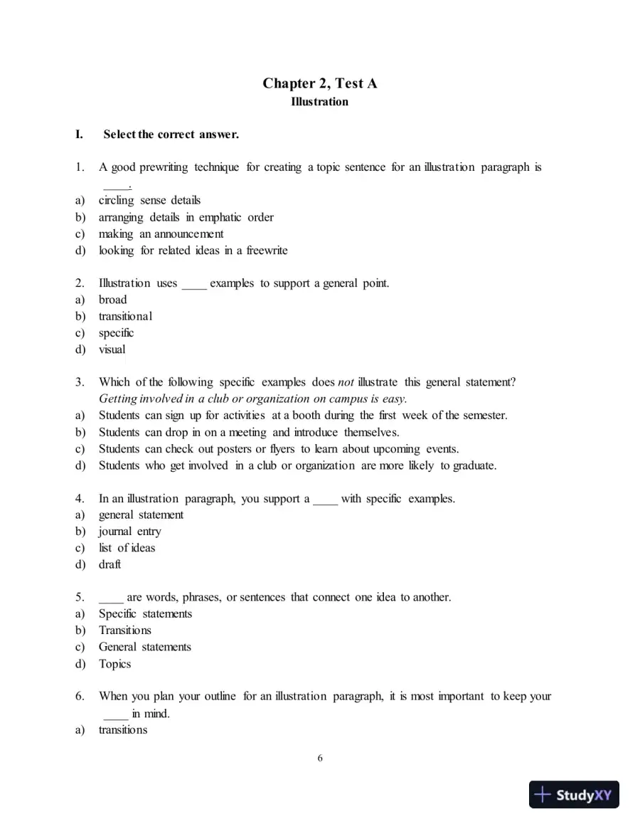 Test Bank for Along These Lines: Writing Paragraphs and Essays, 8th Edition, page 10