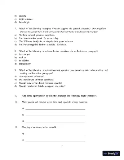 Test Bank for Along These Lines: Writing Paragraphs and Essays, 8th Edition - Page 11 preview image