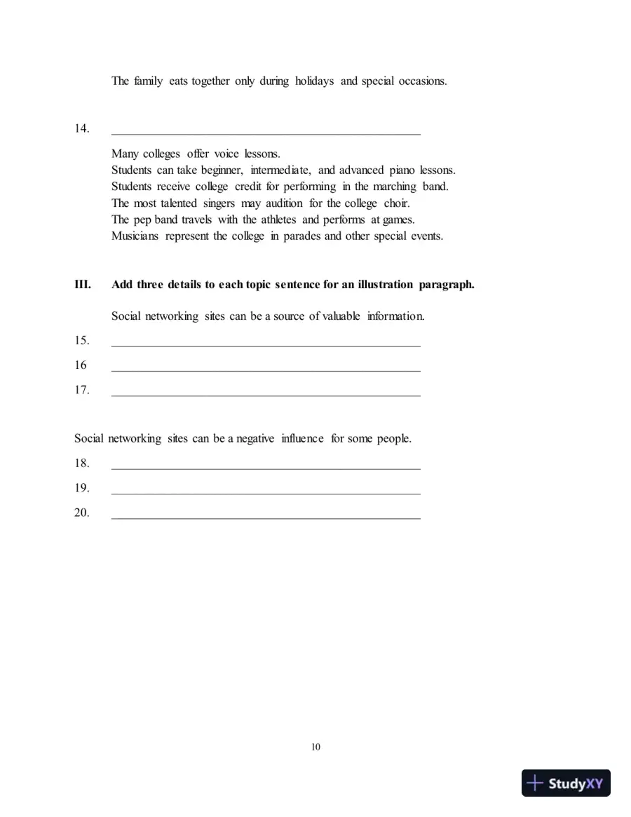 Test Bank for Along These Lines: Writing Paragraphs and Essays, 8th Edition, page 14