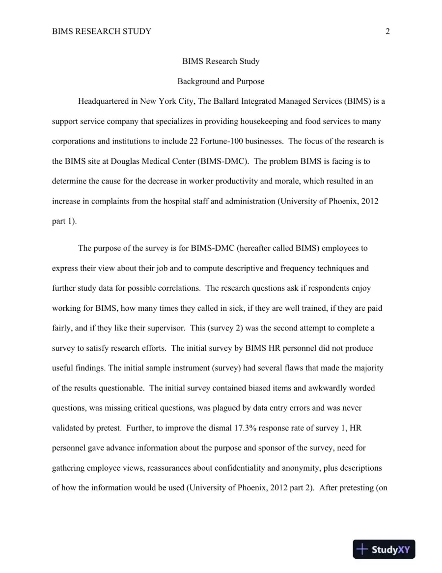 QNT 351 BIMS Research Study, page 3