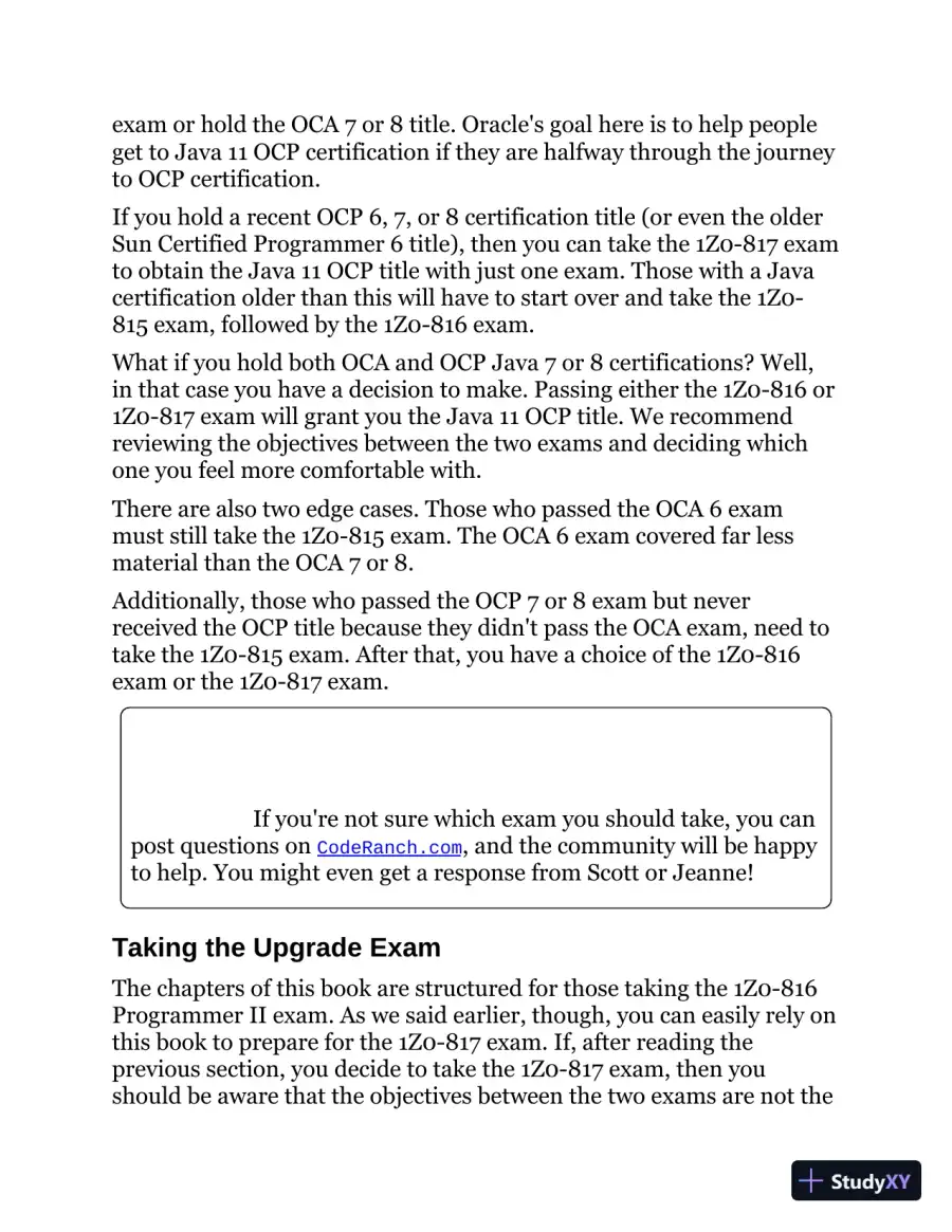 Study Guide Exam 1Z0-816 and Exam 1Z0-817 (2020), page 29