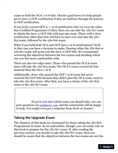 Study Guide Exam 1Z0-816 and Exam 1Z0-817 (2020) - Page 29 preview image