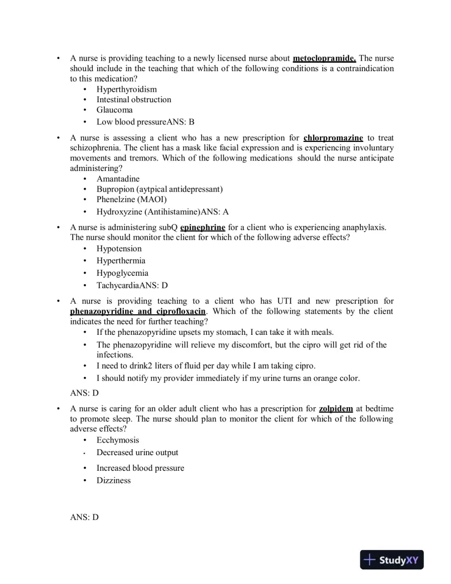 2023 ATI Mental Health Proctored Exam with Answers (50 Solved Questions), page 3