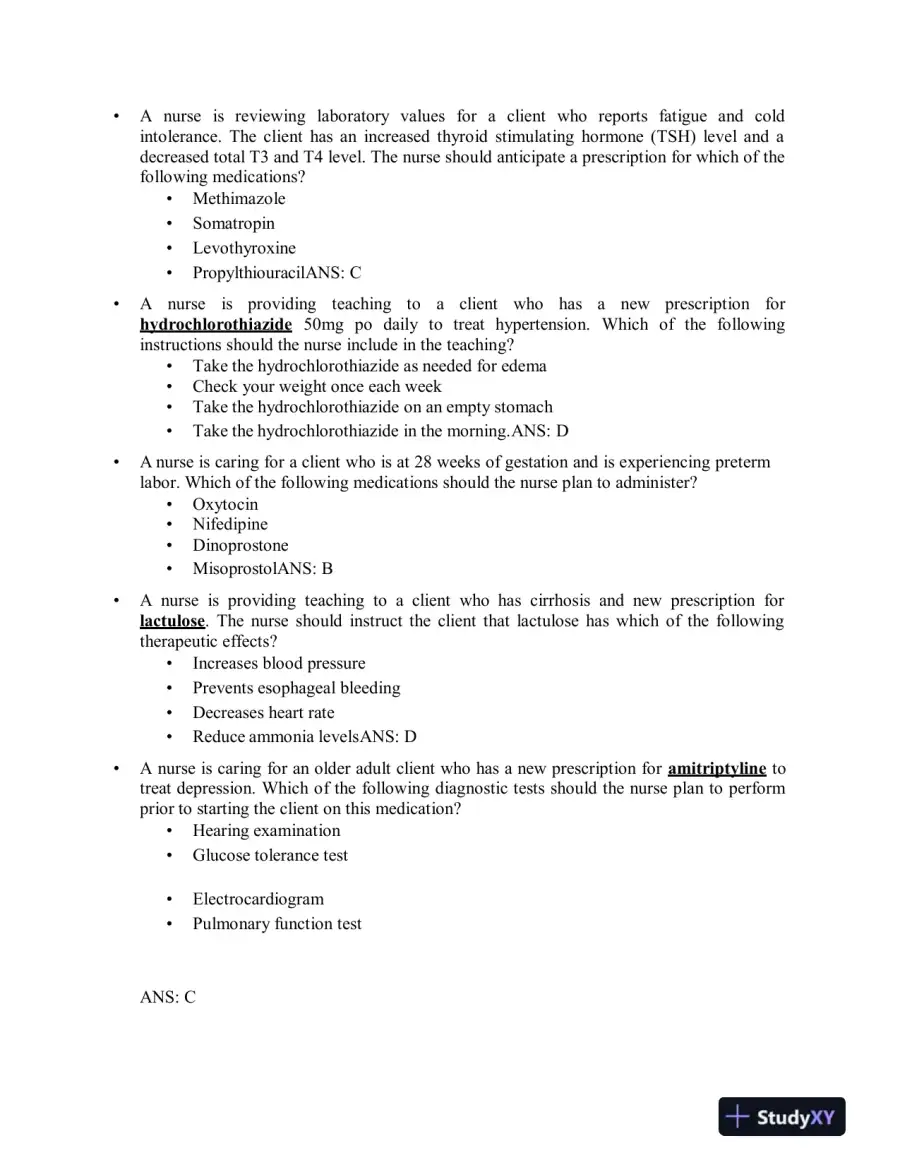 2023 ATI Mental Health Proctored Exam with Answers (50 Solved Questions), page 4