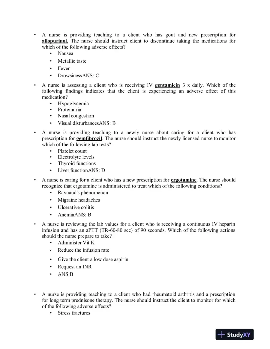 2023 ATI Mental Health Proctored Exam with Answers (50 Solved Questions), page 5