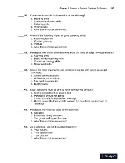 Paralegal Today: The Essentials, 6th Edition Test Bank - Page 10 preview image