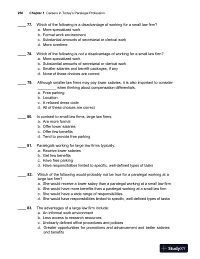 Paralegal Today: The Essentials, 6th Edition Test Bank - Page 13 preview image