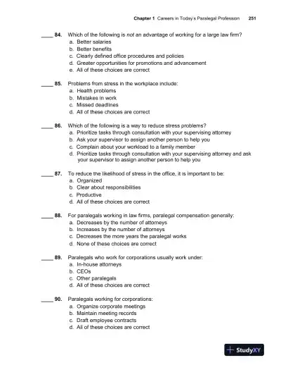 Paralegal Today: The Essentials, 6th Edition Test Bank - Page 14 preview image