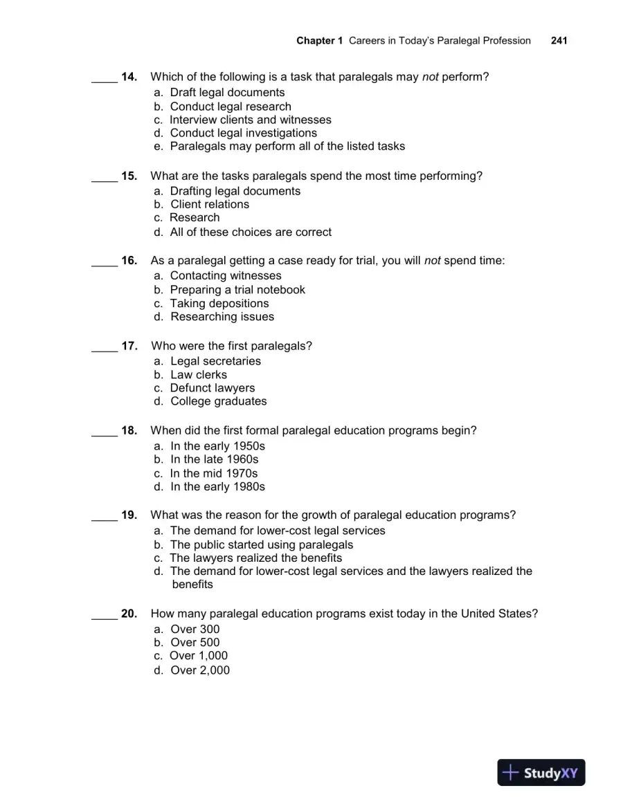 Paralegal Today: The Essentials, 6th Edition Test Bank, page 4