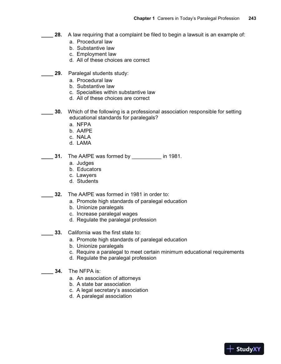Paralegal Today: The Essentials, 6th Edition Test Bank, page 6