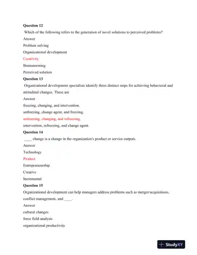 MGT 500 Final Exam Part 1 - Page 5 preview image