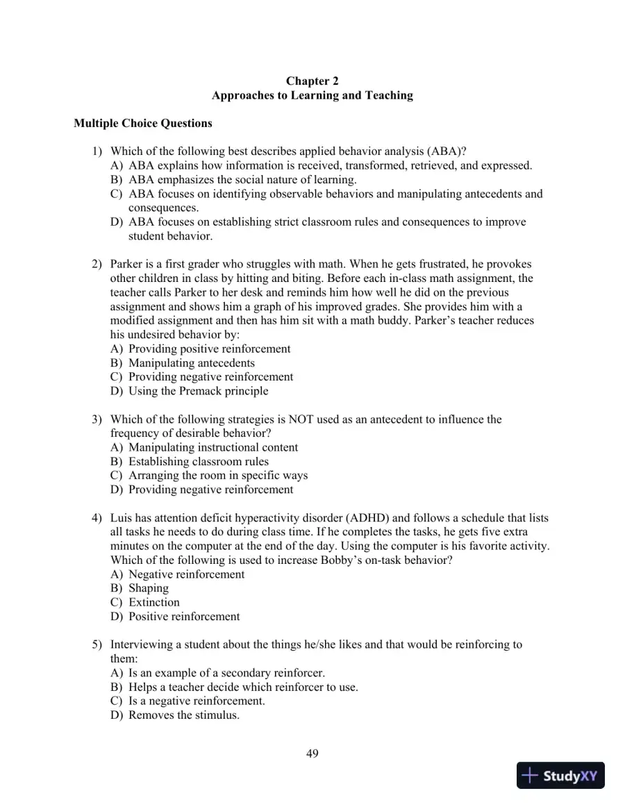Test Bank for Strategies for Teaching Students with Learning and Behavior Problems, 10th Edition, page 12