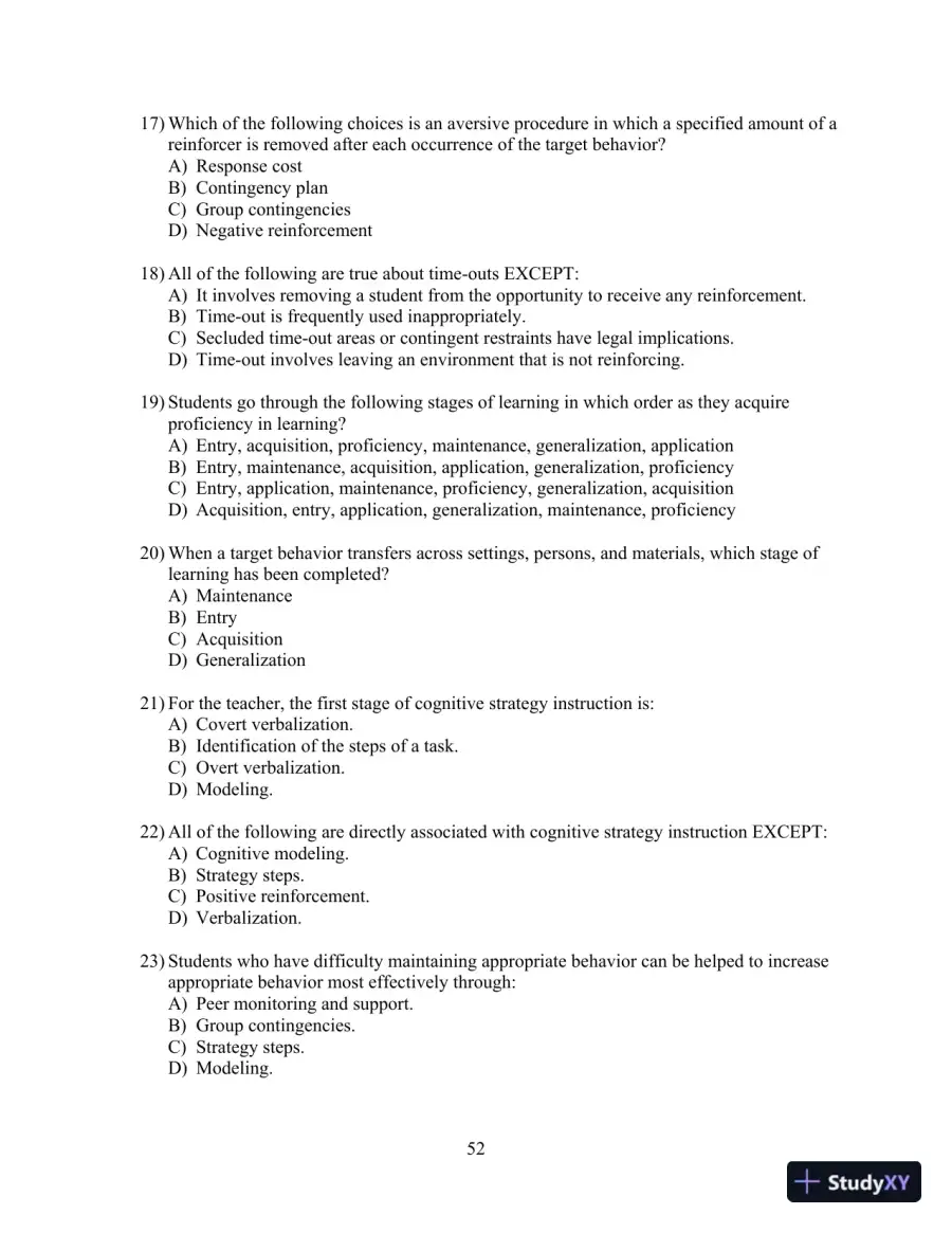 Test Bank for Strategies for Teaching Students with Learning and Behavior Problems, 10th Edition, page 15