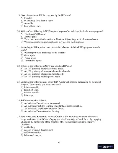 Test Bank for Strategies for Teaching Students with Learning and Behavior Problems, 10th Edition - Page 8 preview image