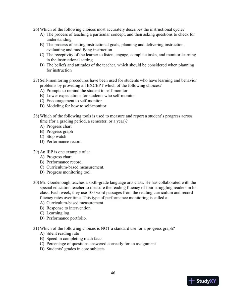 Test Bank for Strategies for Teaching Students with Learning and Behavior Problems, 10th Edition, page 9