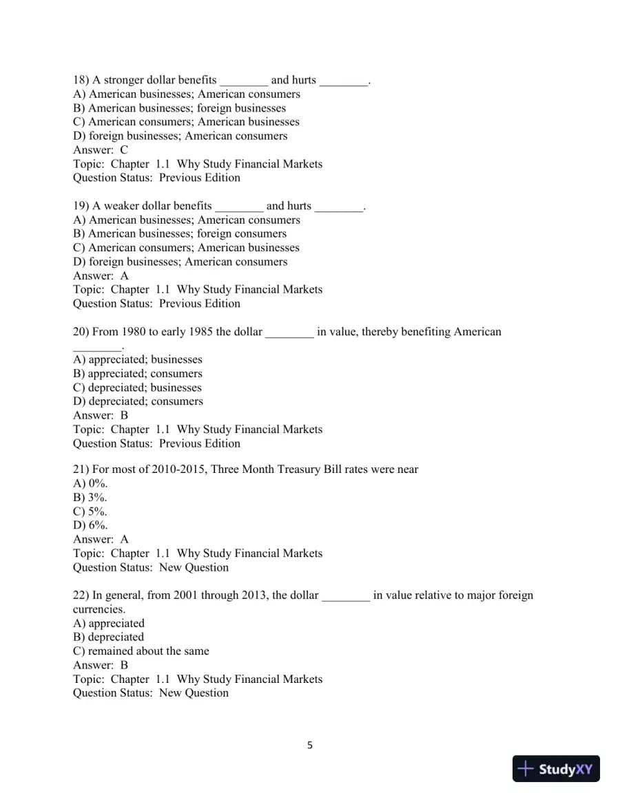 Test Bank for Financial Markets and Institutions, 9th Edition, page 6