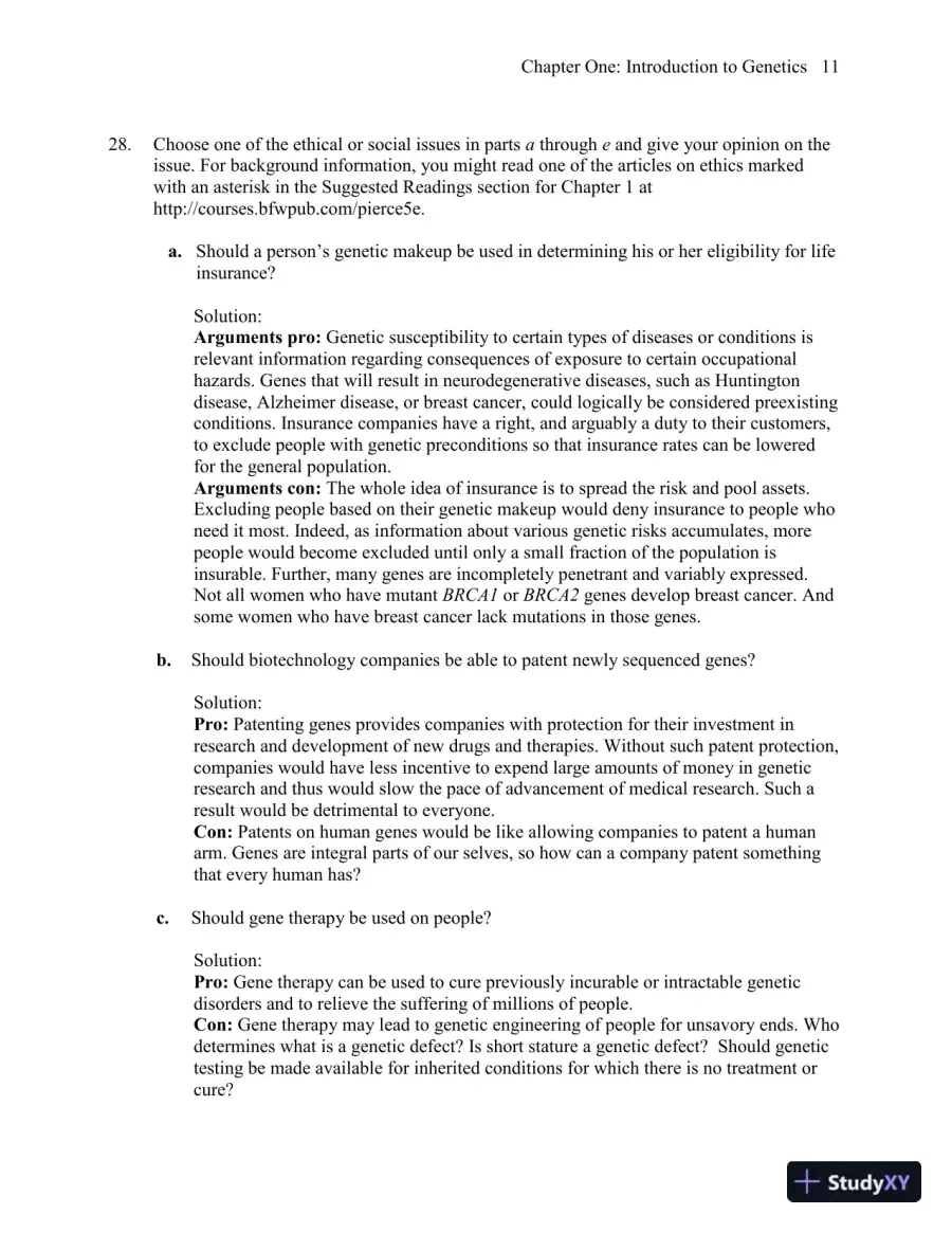 Genetics: A Conceptual Approach, 5th Edition Solution Manual, page 12
