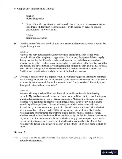 Genetics: A Conceptual Approach, 5th Edition Solution Manual - Page 7 preview image