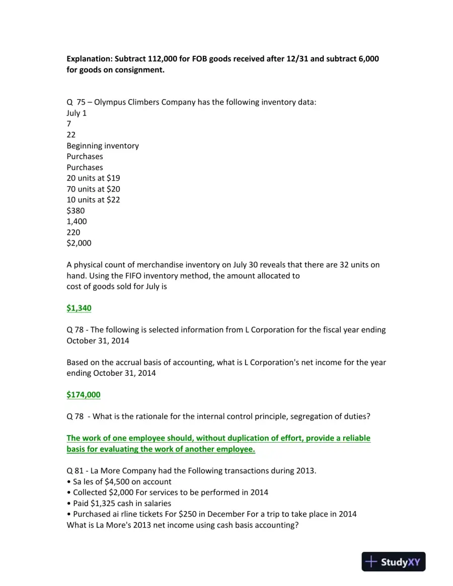 ACC 290 Final Exam Study Guide, page 3