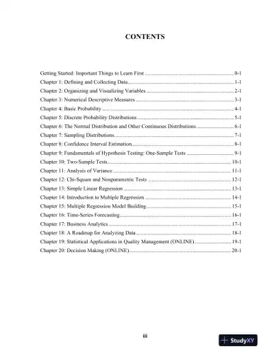 Test Bank for Statistics for Managers Using Microsoft Excel, 9th Edition - Page 3 preview image