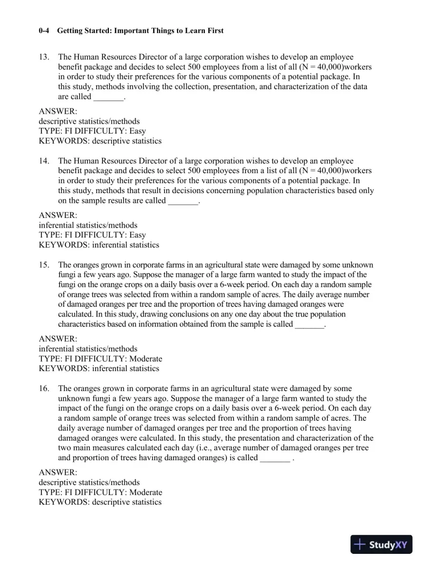 Test Bank for Statistics for Managers Using Microsoft Excel, 9th Edition, page 8