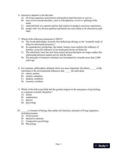 Discovering Psychology Sixth Edition Test Bank - Page 3 preview image