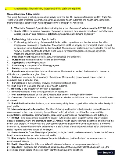 NR503 Population Health, Epidemiology and Statistical Principles Midterm Exam Study Guide With Answers (30 Solved Questions) - Page 5 preview image