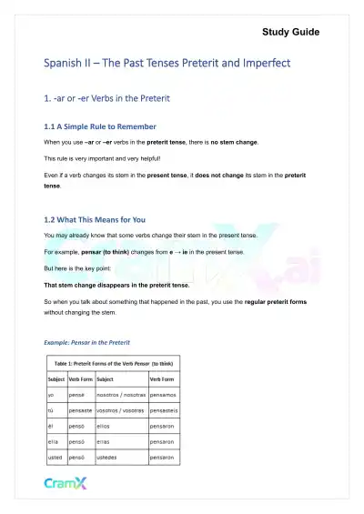 Spanish II - The Past Tenses Preterit and Imperfect - Page 1 preview image