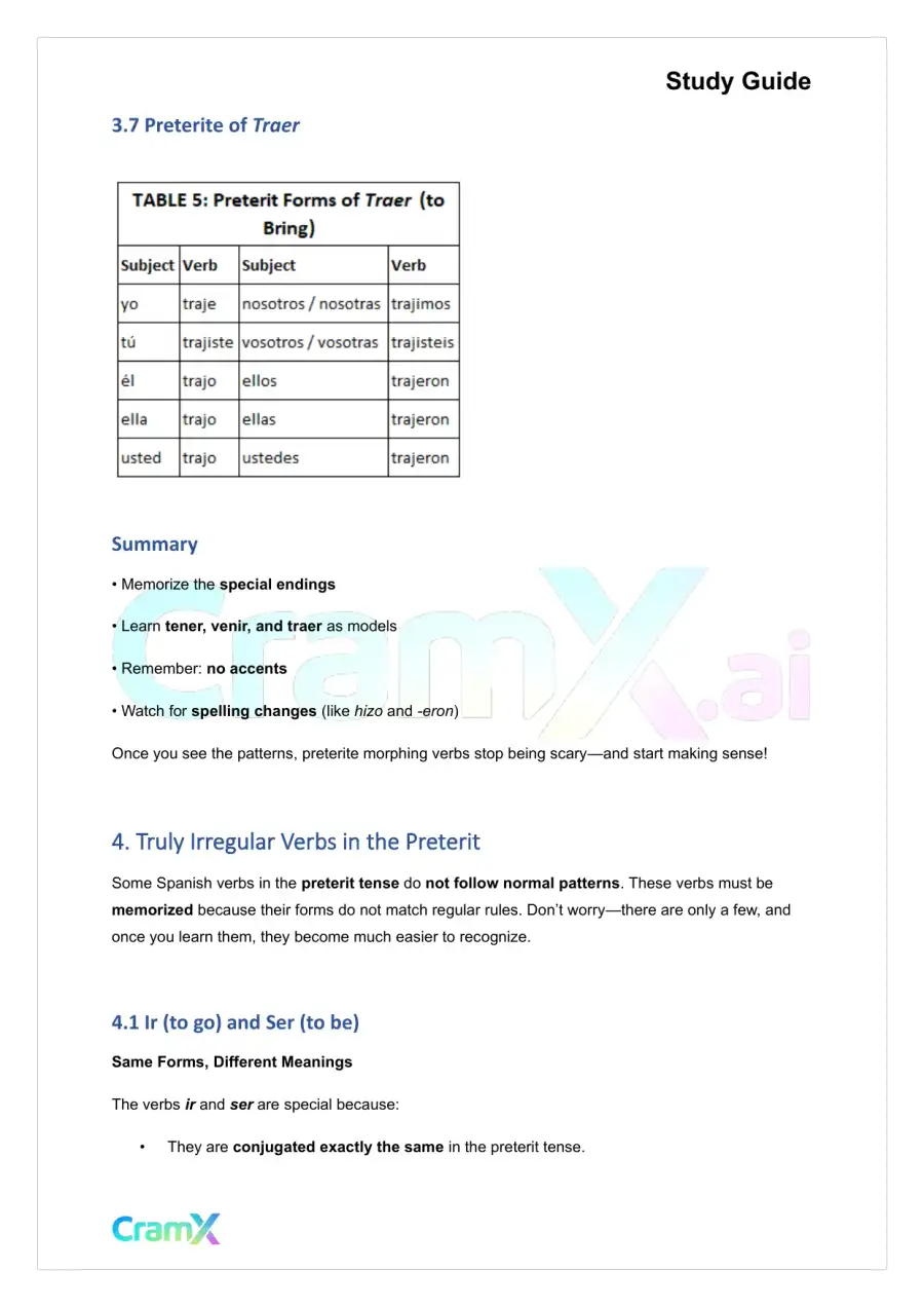 Spanish II - The Past Tenses Preterit and Imperfect, page 10