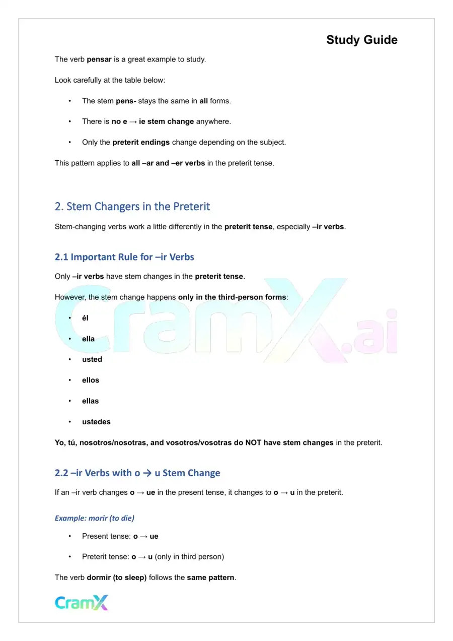 Spanish II - The Past Tenses Preterit and Imperfect, page 2
