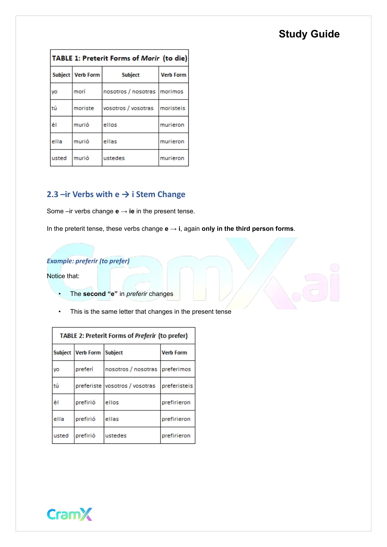 Spanish II - The Past Tenses Preterit and Imperfect - Page 3 preview image