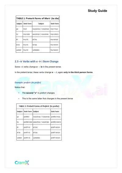 Spanish II - The Past Tenses Preterit and Imperfect - Page 3 preview image