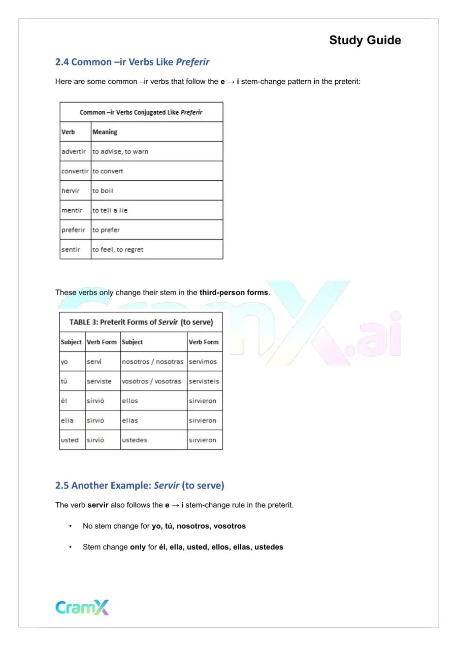 Spanish II - The Past Tenses Preterit and Imperfect, page 4