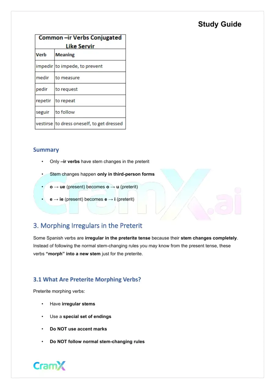 Spanish II - The Past Tenses Preterit and Imperfect, page 5