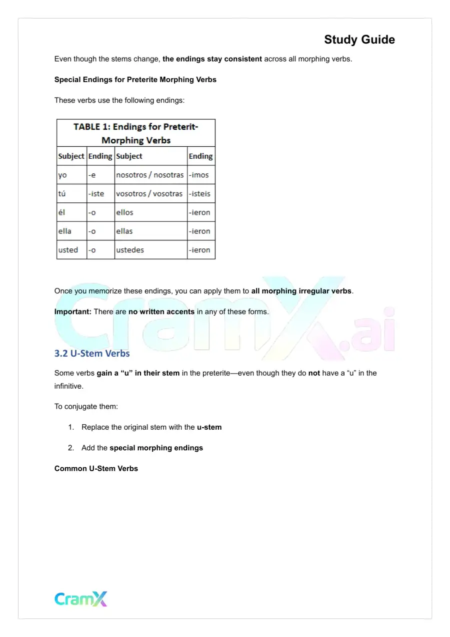 Spanish II - The Past Tenses Preterit and Imperfect, page 6